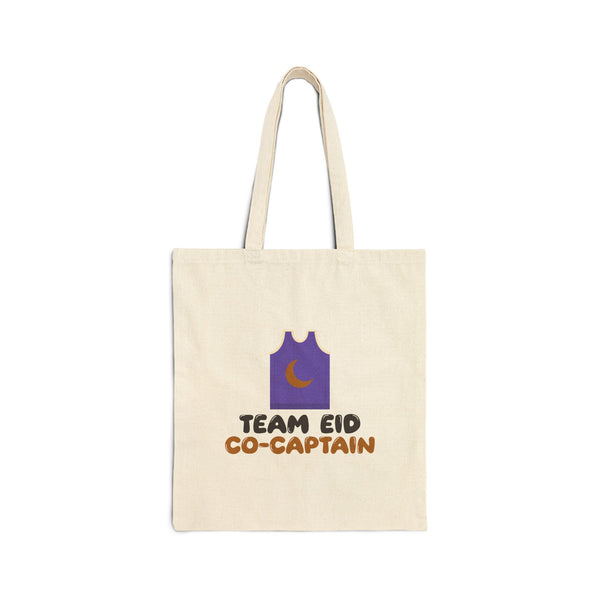 Team Eid Co-Captain Canvas Tote Bag in Natural, double-sided print – AdabStars