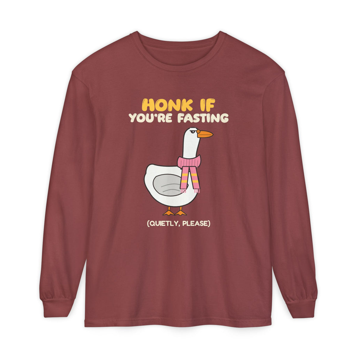 Honk If You're Fasting Heavyweight Long Sleeve Shirt in Brick – AdabStars