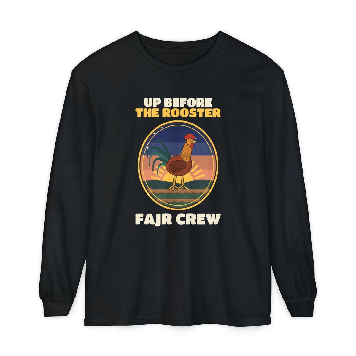Up Before the Rooster Islamic Heavyweight Long Sleeve Shirt in Black – AdabStars