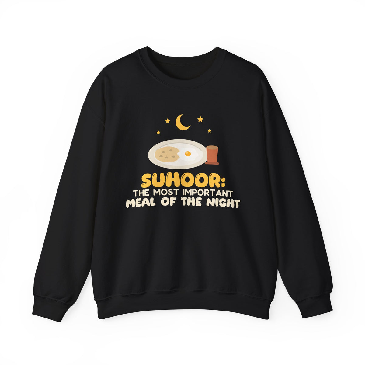 Suhoor: Most Important Meal Of The Night Crewneck Sweatshirt in Black – AdabStars