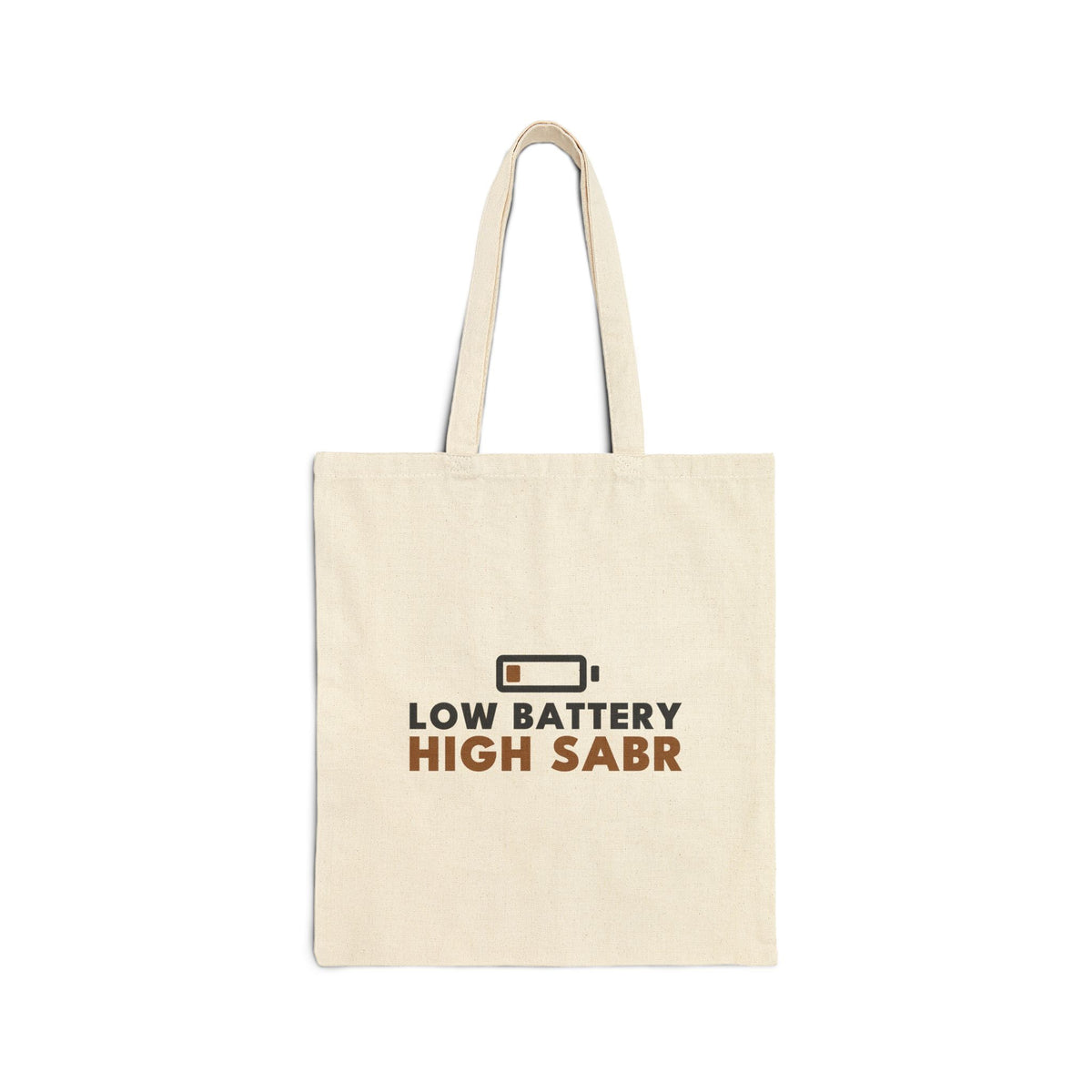 Low Battery, High Sabr Islamic Canvas Tote Bag in Natural, one-sided print – AdabStars