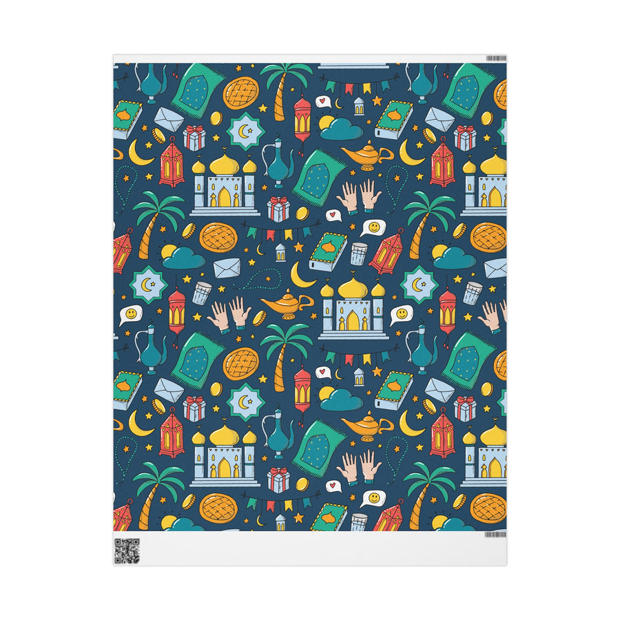 Colorful Islamic Gift Wrapping Paper – Festive Eid & Ramadan Doodle Design