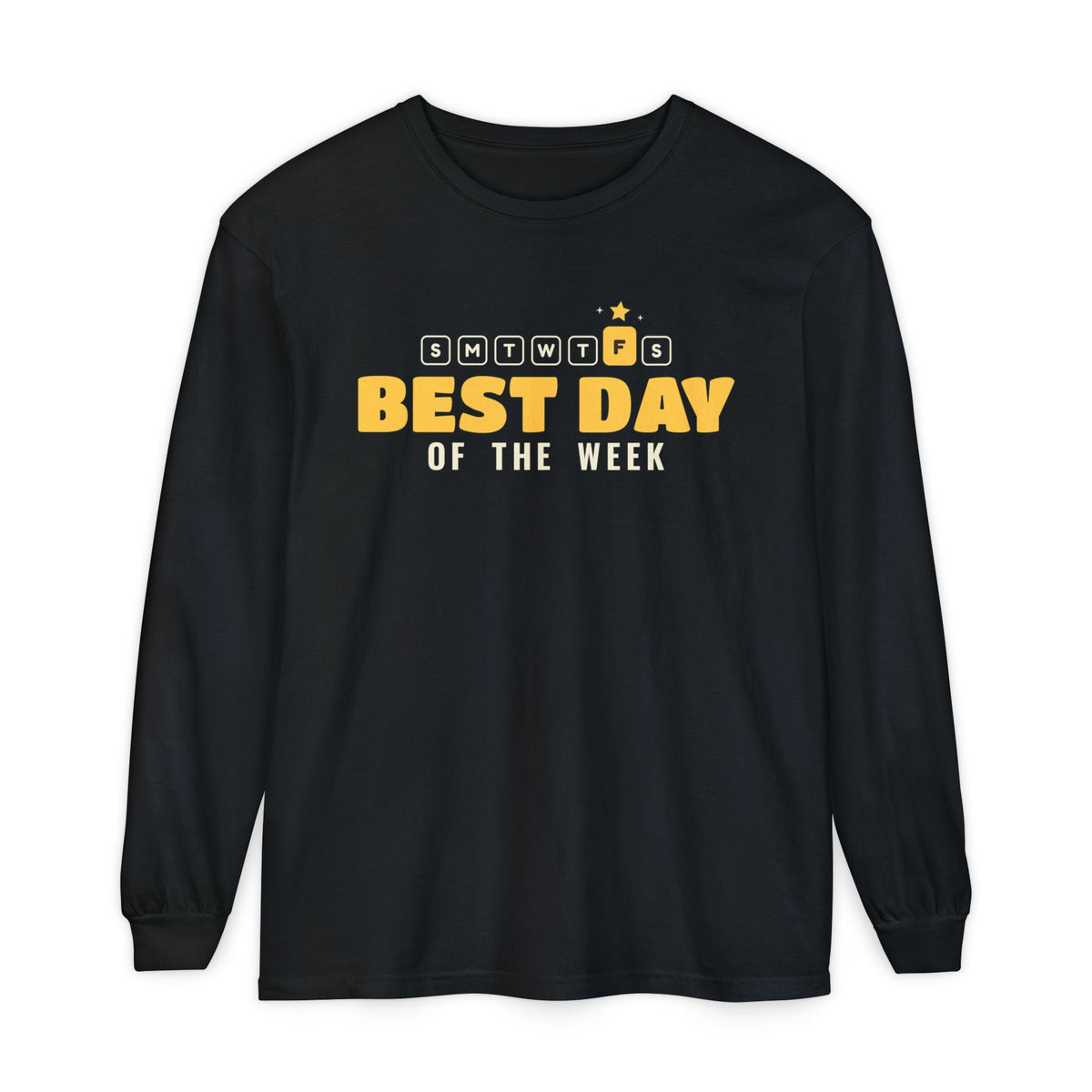 Best Day of the Week Islamic Heavyweight Long Sleeve Shirt in Black – AdabStars