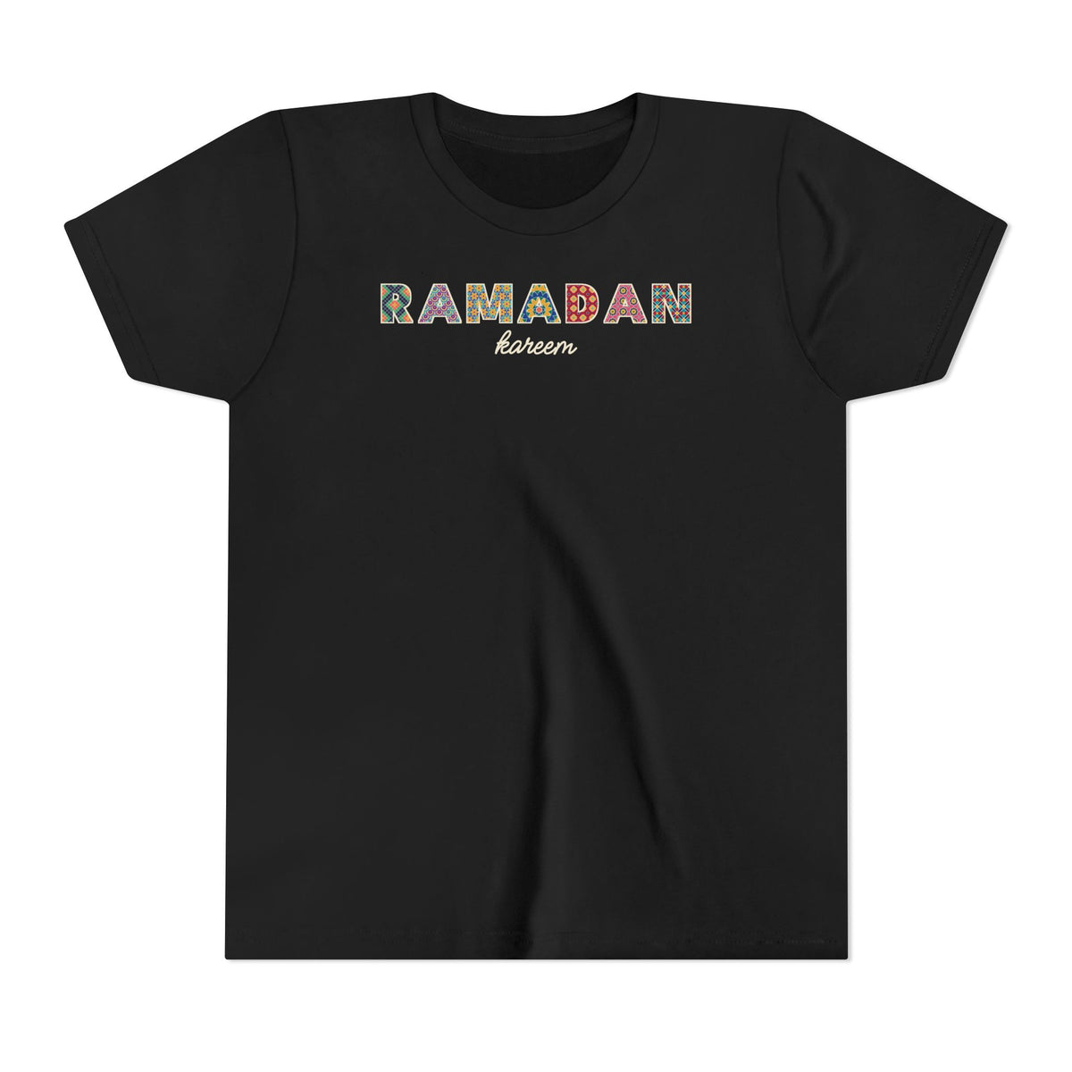 Ramadan Kareem Patterned Letters Kids T-Shirt in Black – AdabStars