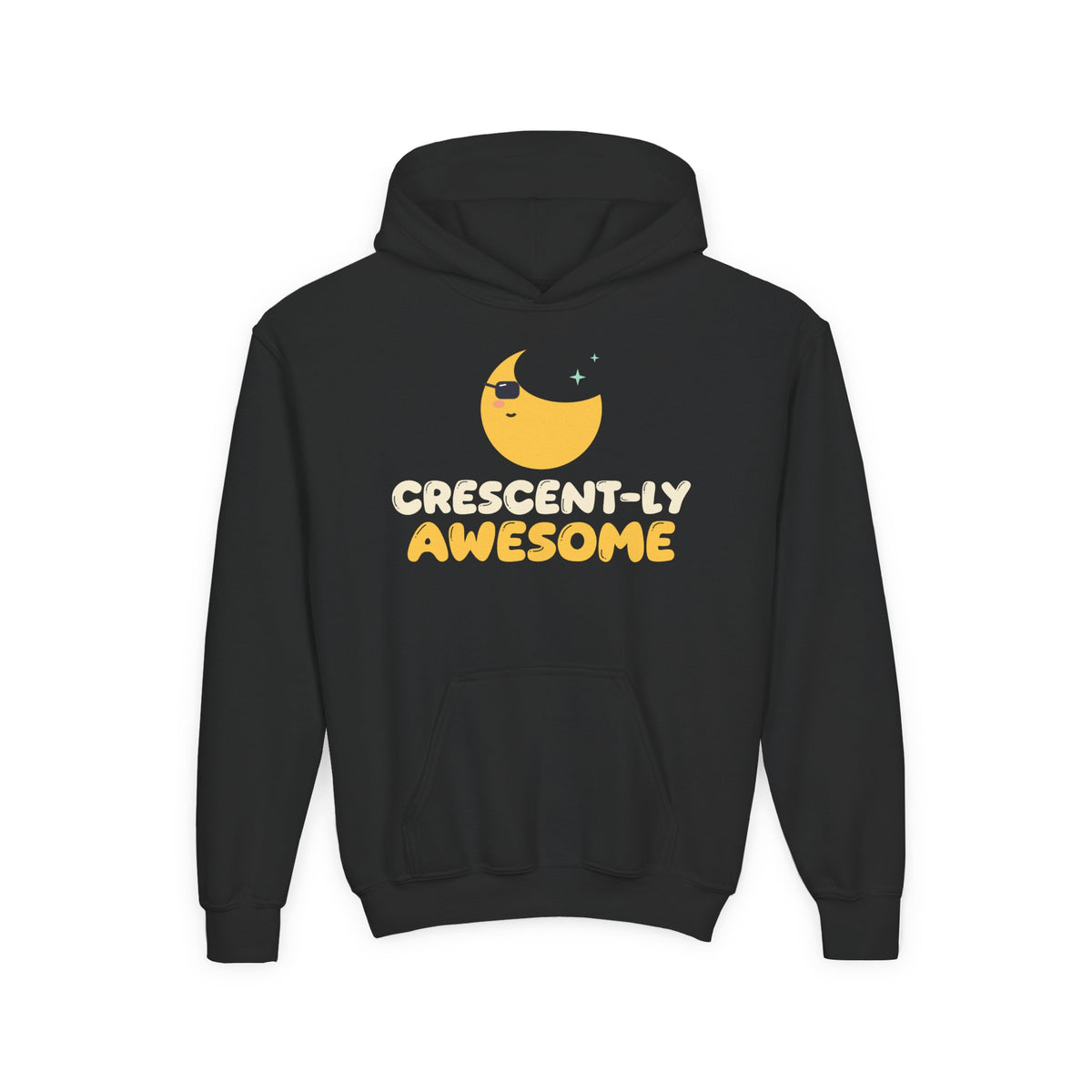 Crescent-ly Awesome Ramadan Kids Hoodie | Crescently Awesome Ramadan Eid Kids Cool Moon Sunglasses Pun | AdabStars Islamic Kids Apparel