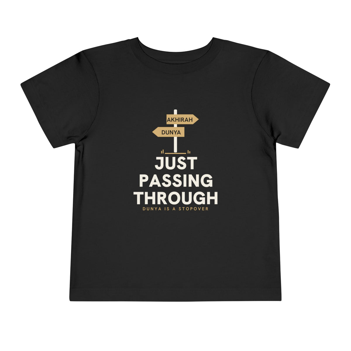 Just Passing Through Islamic Toddler T-Shirt in Black – AdabStars