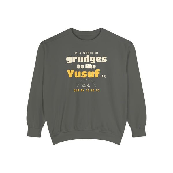Be Like Yusuf (AS) Sweatshirt | Prophet Yusuf (Joseph) Forgiveness Story, Qur'an 12:90-92 on the Back | AdabStars