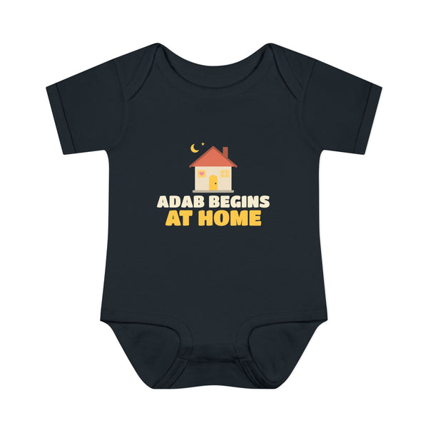 Adab Begins At Home Islamic Baby Bodysuit in Black – AdabStars
