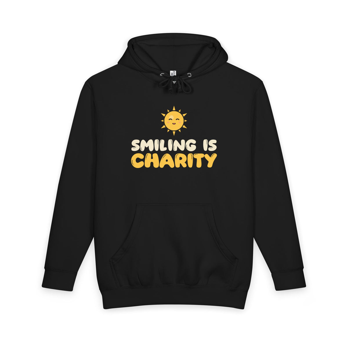 Smiling Is Charity Islamic Heavyweight Premium Heavyweight Hoodie in Black – AdabStars