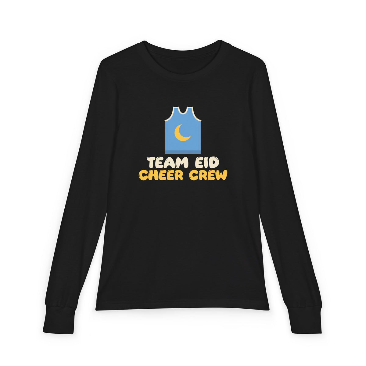 Team Eid Cheer Crew Kids Long Sleeve Shirt | Basketball Parents Blue Jersey Set | AdabStars Islamic Apparel