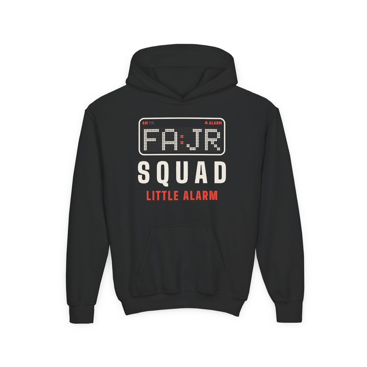 Fajr Squad: Little Alarm Islamic Kids Hoodie in Black – AdabStars