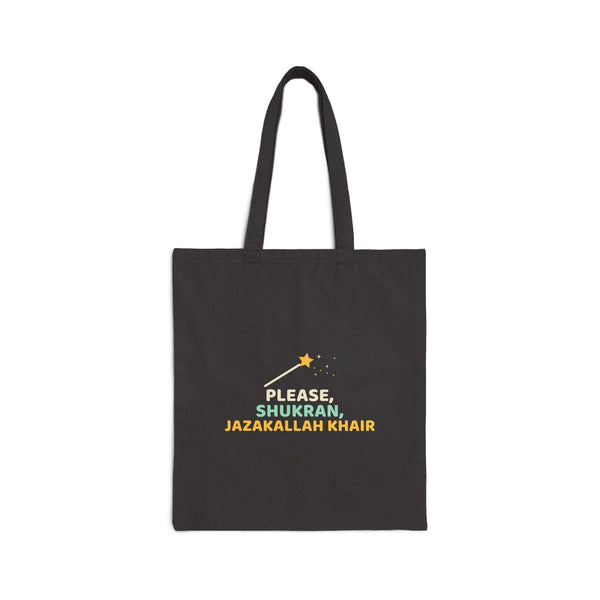 Magic Words Canvas Tote Bag in Black, double-sided print – AdabStars