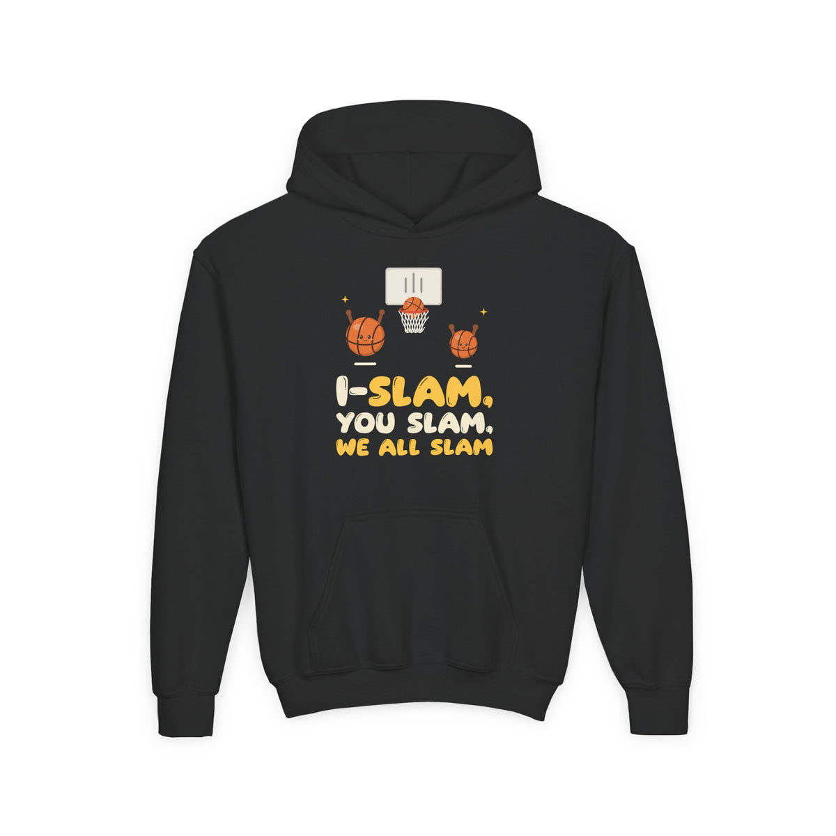 I-Slam, You Slam, We All Slam Muslim Kids Hoodie | Muslim Family Basketball I-Slam Matching Siblings Pun Set | AdabStars Islamic Apparel