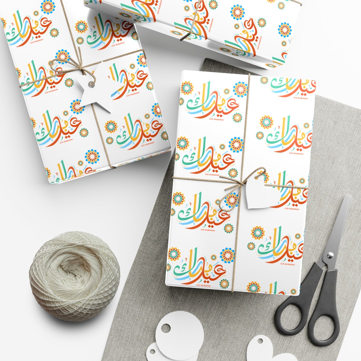 Wrapping Paper - Eid Mubarak Arabic Floral Colorful Gift Wrap Papers