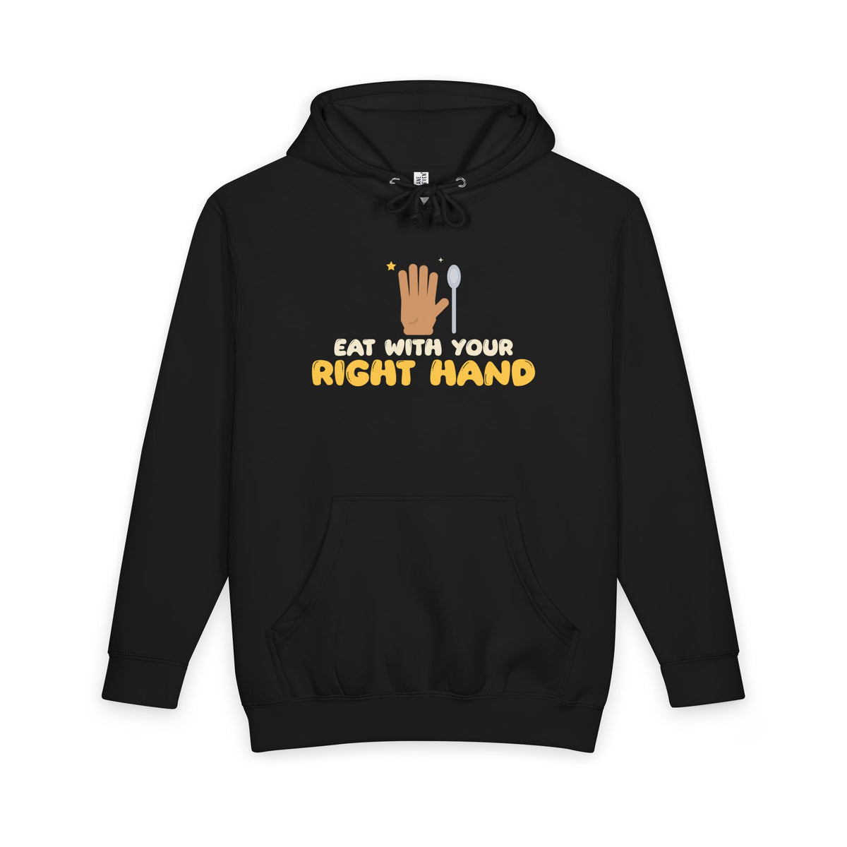 Eat With Your Right Hand Islamic Heavyweight Premium Heavyweight Hoodie in Black – AdabStars