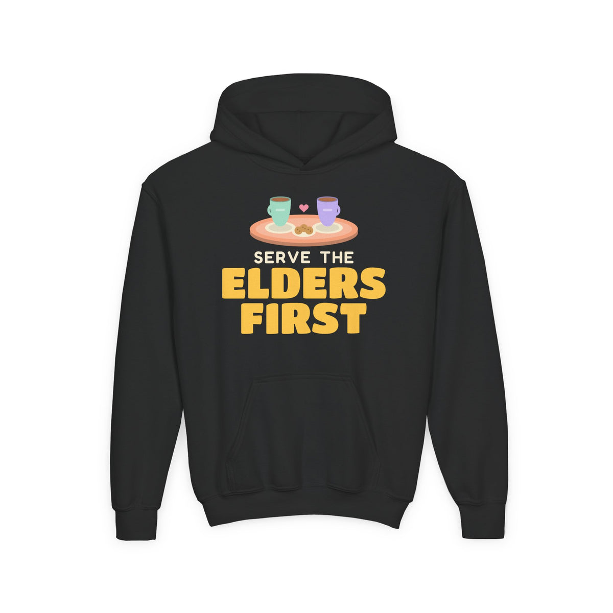 Elders First Ramadan Kids Hoodie | Adab Kids Serve The Elders First Respect Tea Tray Muslim | AdabStars Islamic Kids Apparel