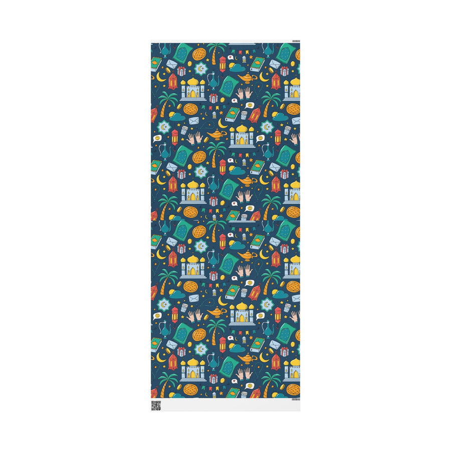 Colorful Islamic Gift Wrapping Paper – Festive Eid & Ramadan Doodle Design