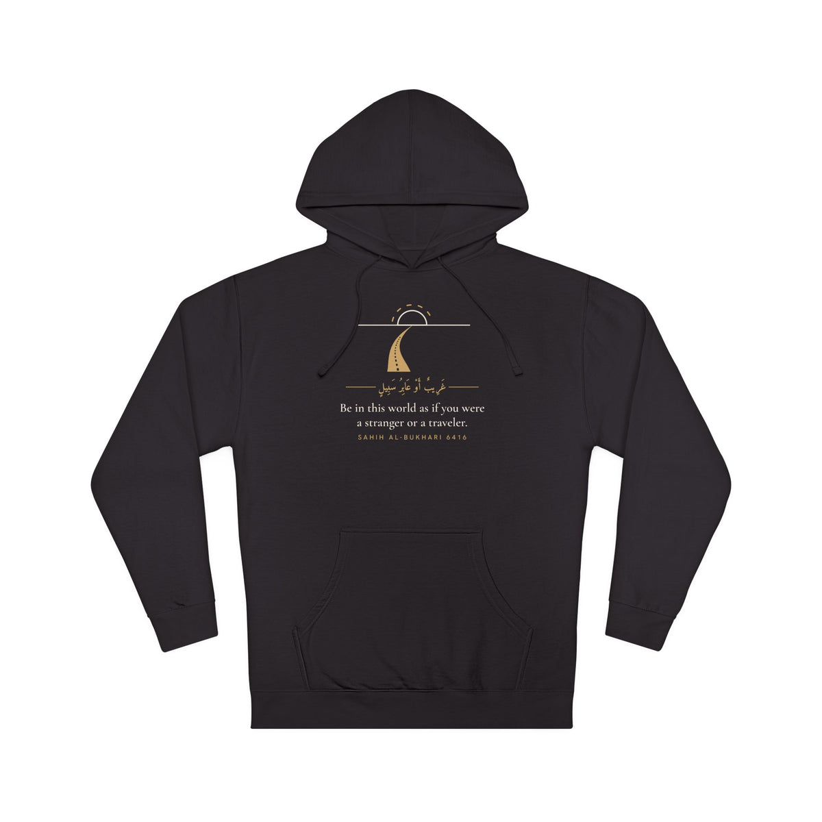 A Stranger or a Traveler Islamic Hoodie in Black – AdabStars