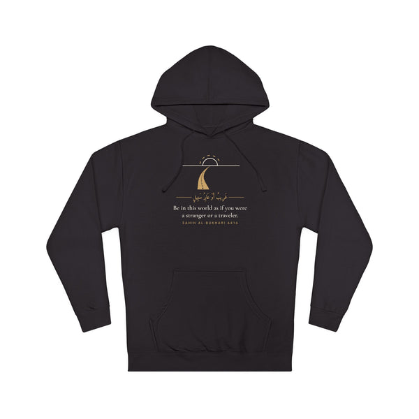 A Stranger or a Traveler Islamic Hoodie in Black – AdabStars