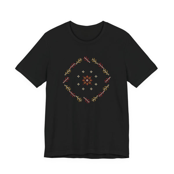 Tatreez Feather Wreath Islamic Unisex T-Shirt in Black – AdabStars