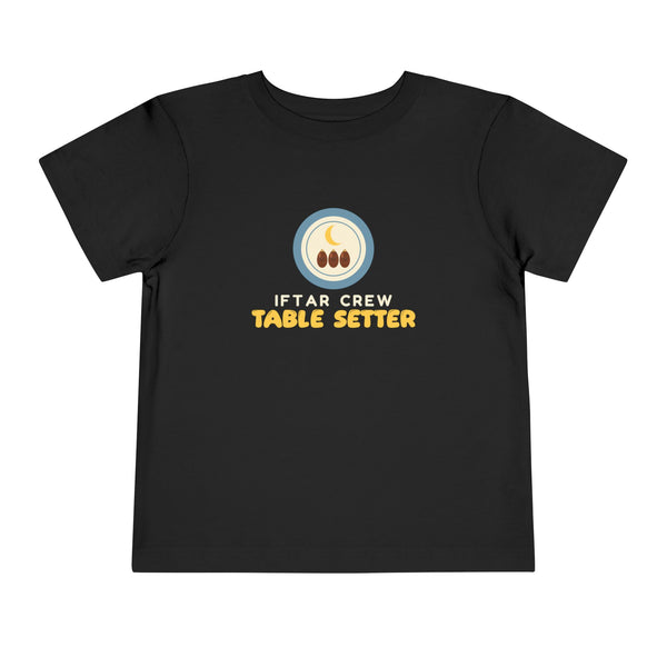 Iftar Crew: Table Setter Toddler Tee | Crew Table Setter Ramadan Helper Family Dinner | AdabStars Islamic Kids Apparel