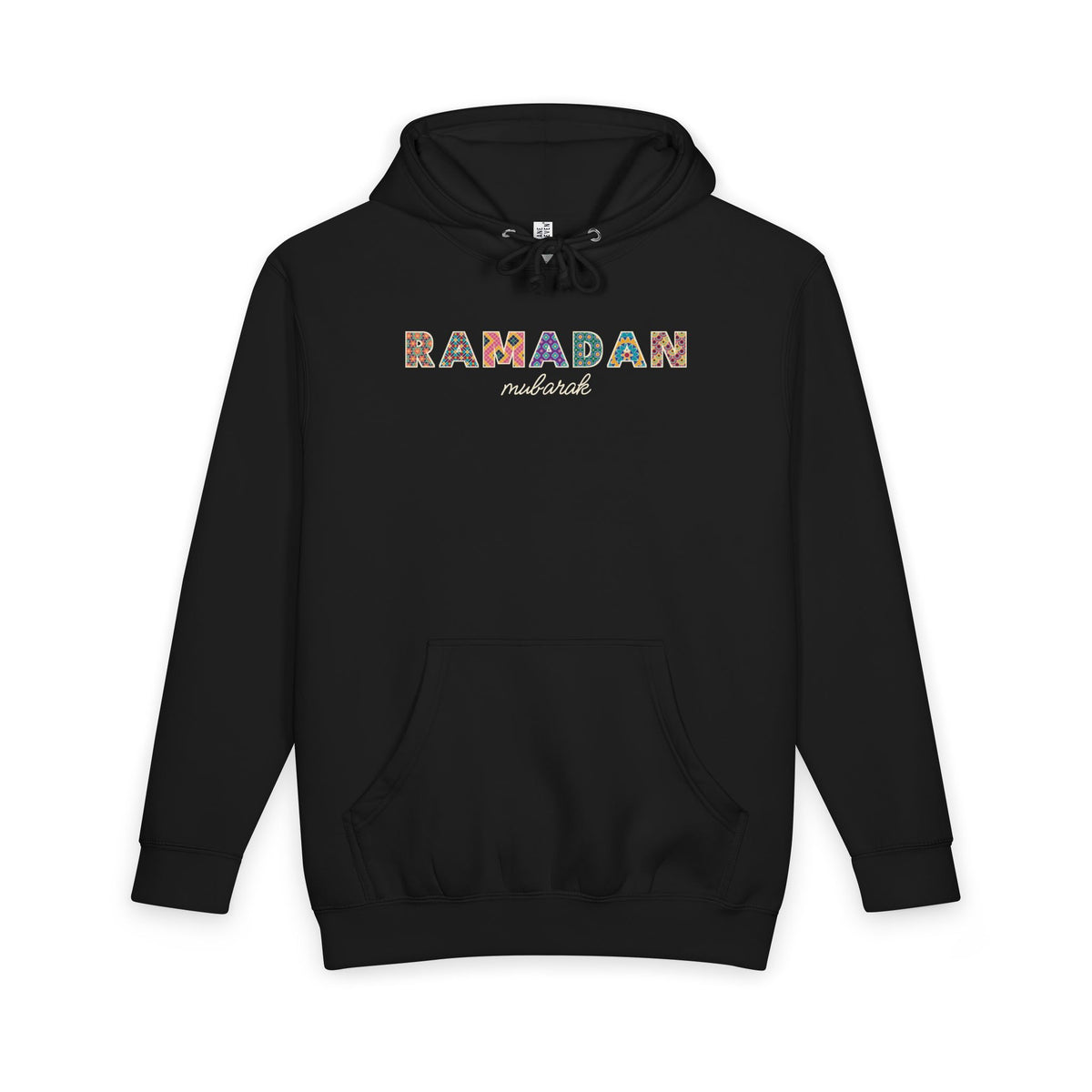 Ramadan Mubarak Patterned Letters Heavyweight Hoodie | Muslim Blessed Month Tile Art Eid | AdabStars Islamic Apparel