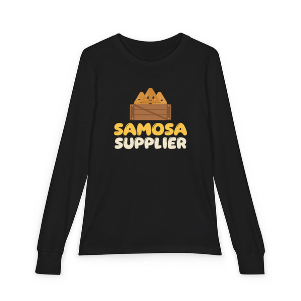 Samosa Supplier Kids Long Sleeve Shirt in Black – AdabStars
