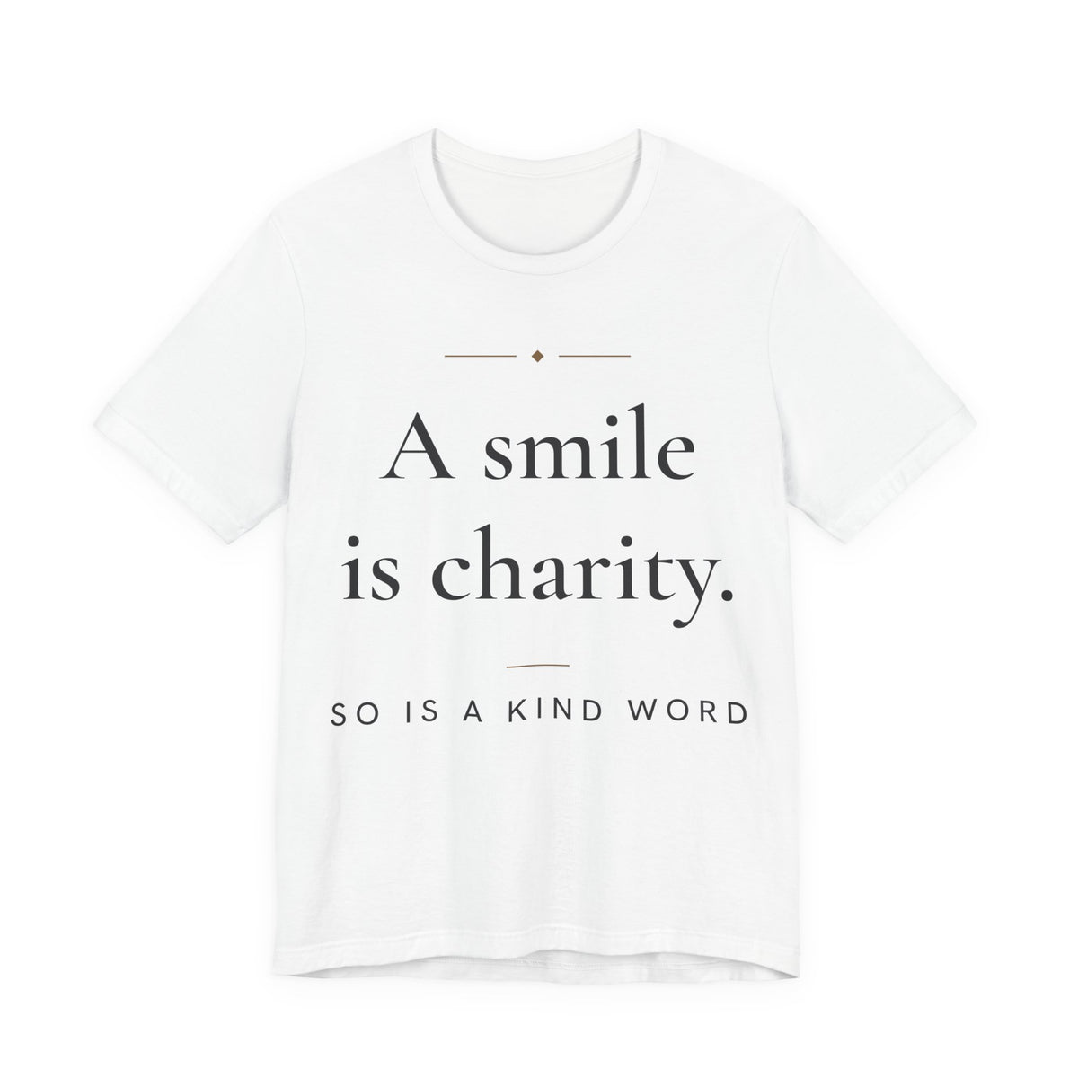 A smile is charity Islamic Unisex T-Shirt in White, front and back print – AdabStars