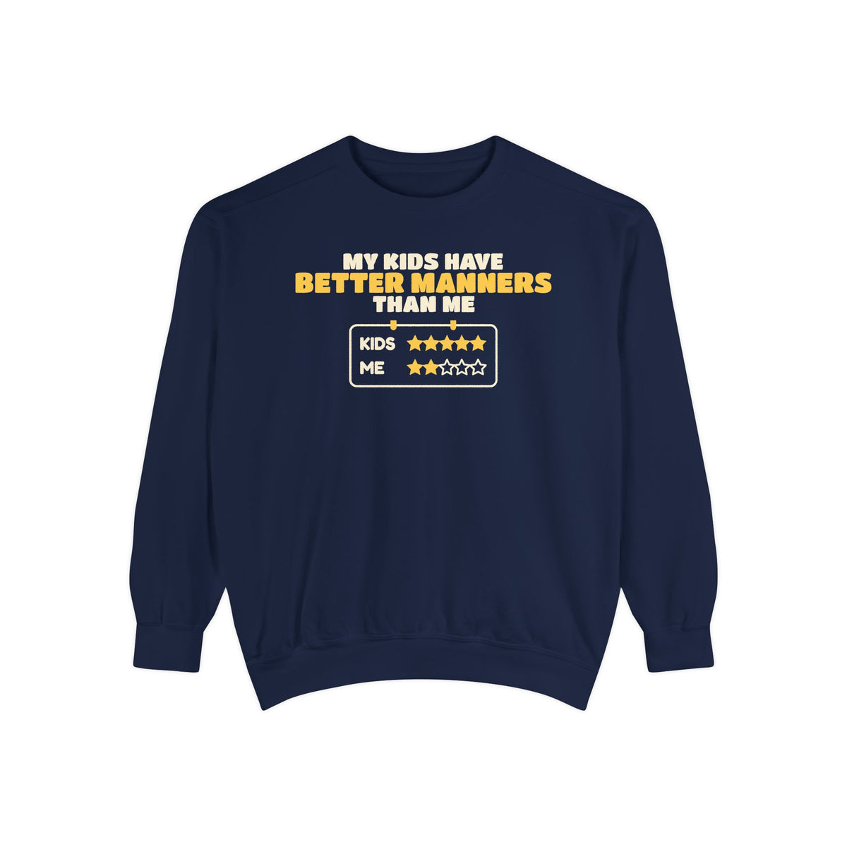 Better Manners Than Me Ramadan Sweatshirt | Funny Muslim Parent Better Manners Than Me Star Chart Joke | AdabStars Islamic Apparel