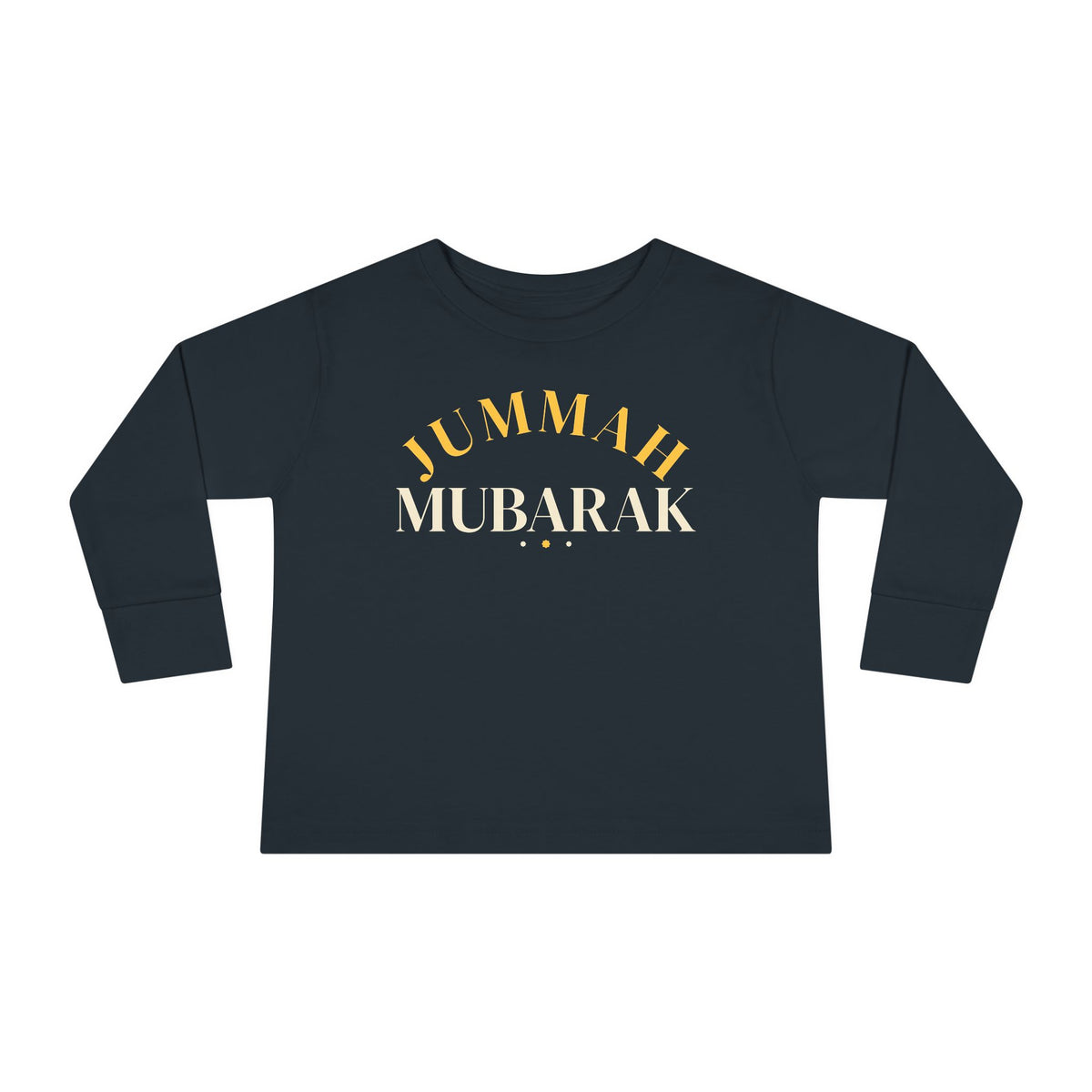 Jummah Mubarak Arch Islamic Toddler Toddler Long Sleeve Shirt in Black – AdabStars