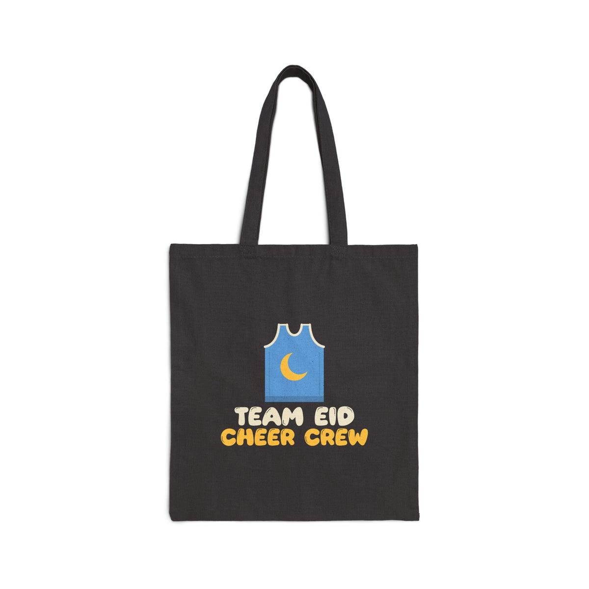 Team Eid Cheer Crew Canvas Tote Bag in Black, one-sided print – AdabStars