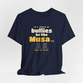 Be Like Musa (AS) Shirt | Prophet Musa (Moses) Courage Story, Qur'an 26:61-63 on the Back | AdabStars