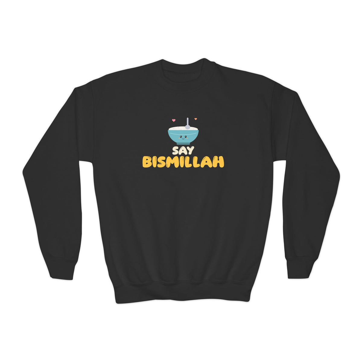 Say Bismillah Islamic Kids Sweatshirt in Black – AdabStars