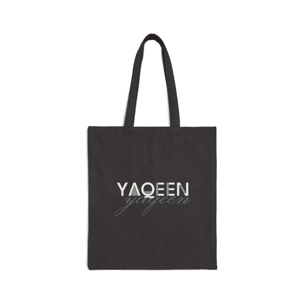 Yaqeen Canvas Tote Bag in Black, double-sided print – AdabStars