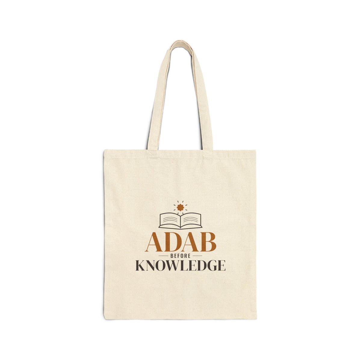 Adab Before Knowledge Islamic Double-Sided Tote Bag | Islamic Saying Scholars Student Book | AdabStars Islamic Gifts