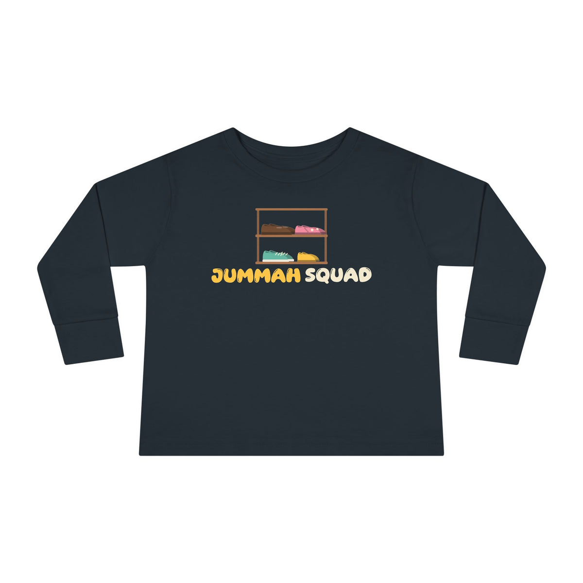 Jummah Squad Islamic Toddler Toddler Long Sleeve Shirt in Black – AdabStars