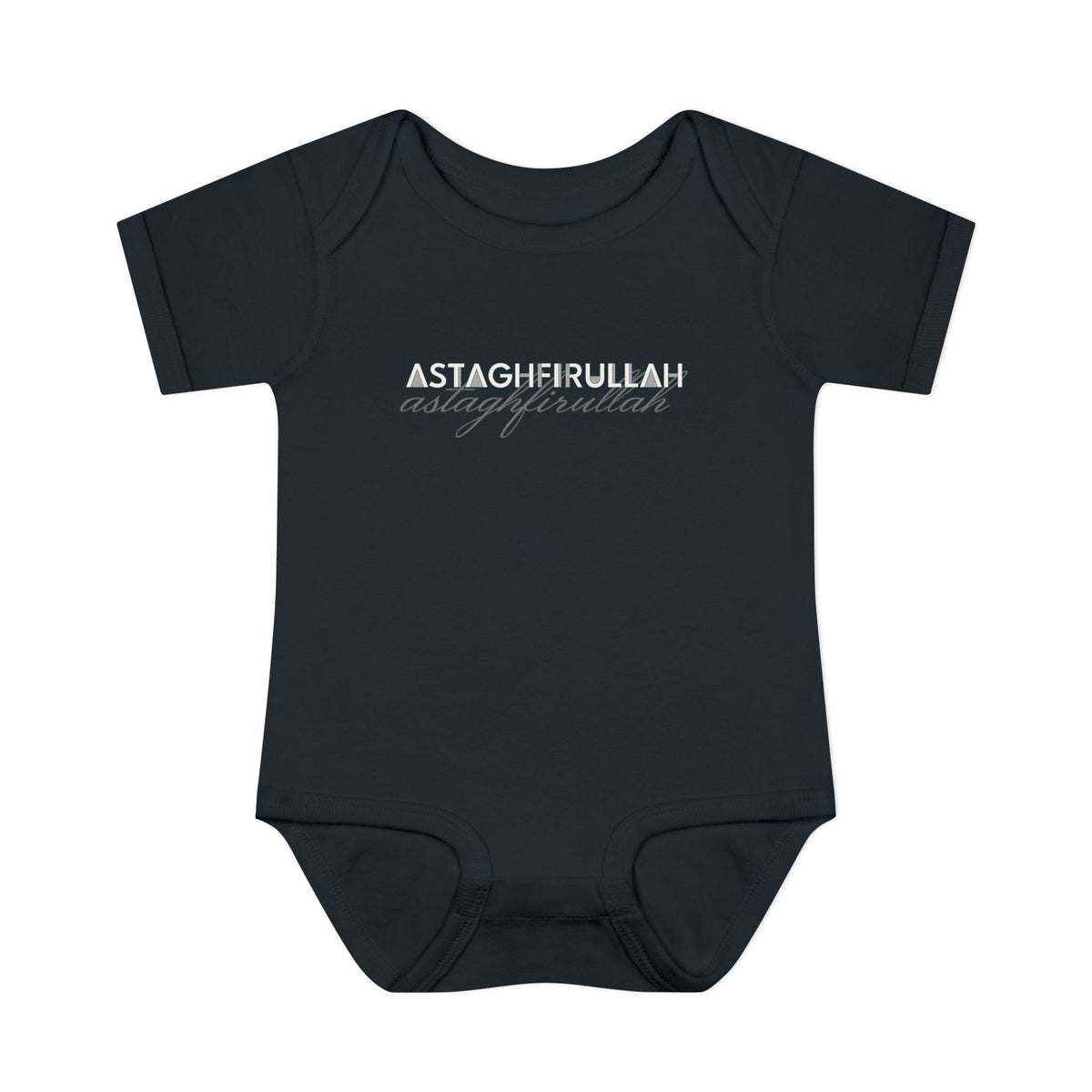 Astaghfirullah Islamic Baby Bodysuit in Black – AdabStars
