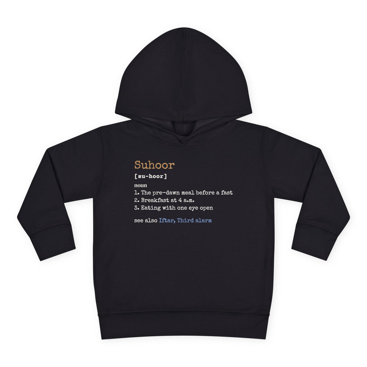 Suhoor Definition Toddler Hoodie in Black – AdabStars