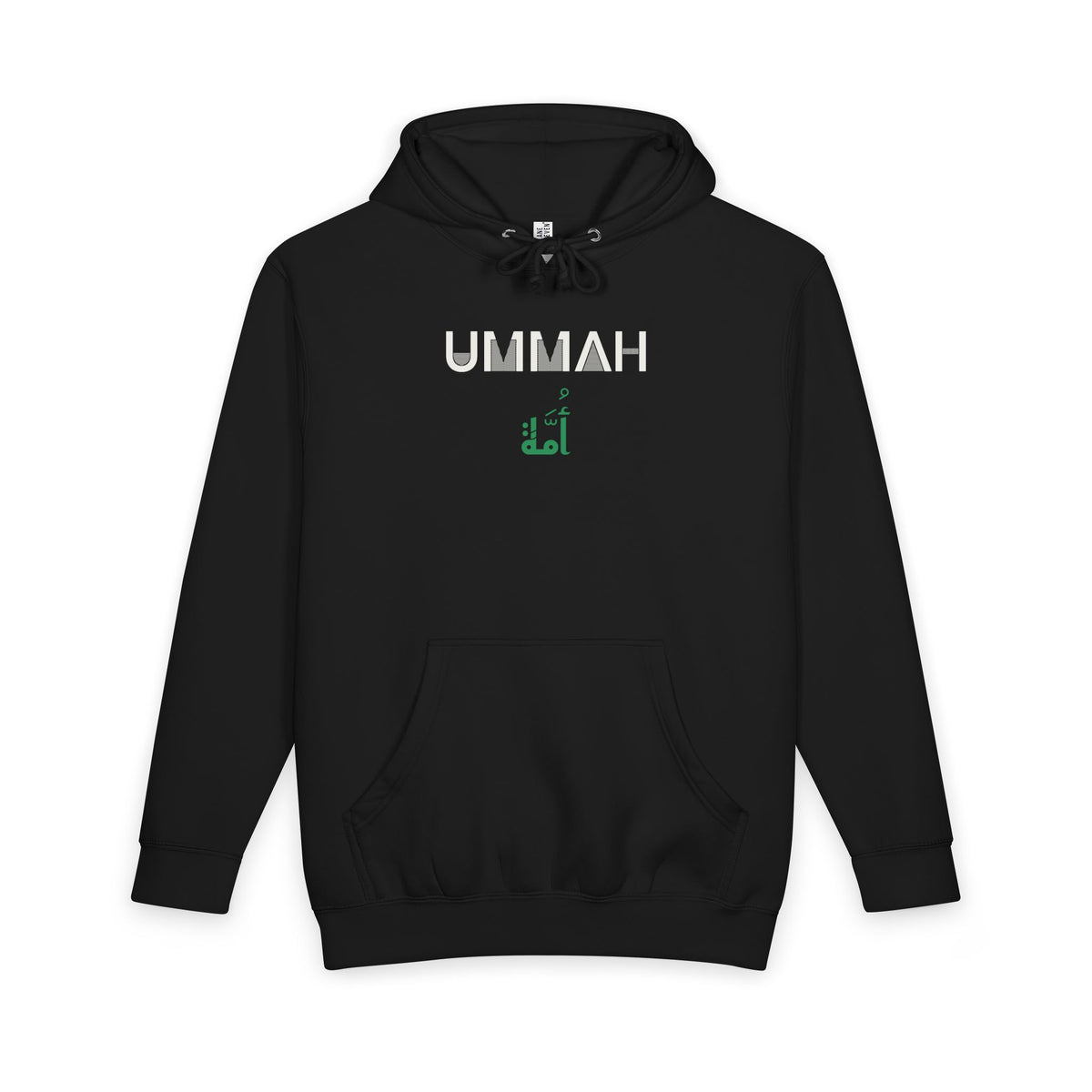 Ummah Dual Language Premium Heavyweight Hoodie in Black – AdabStars