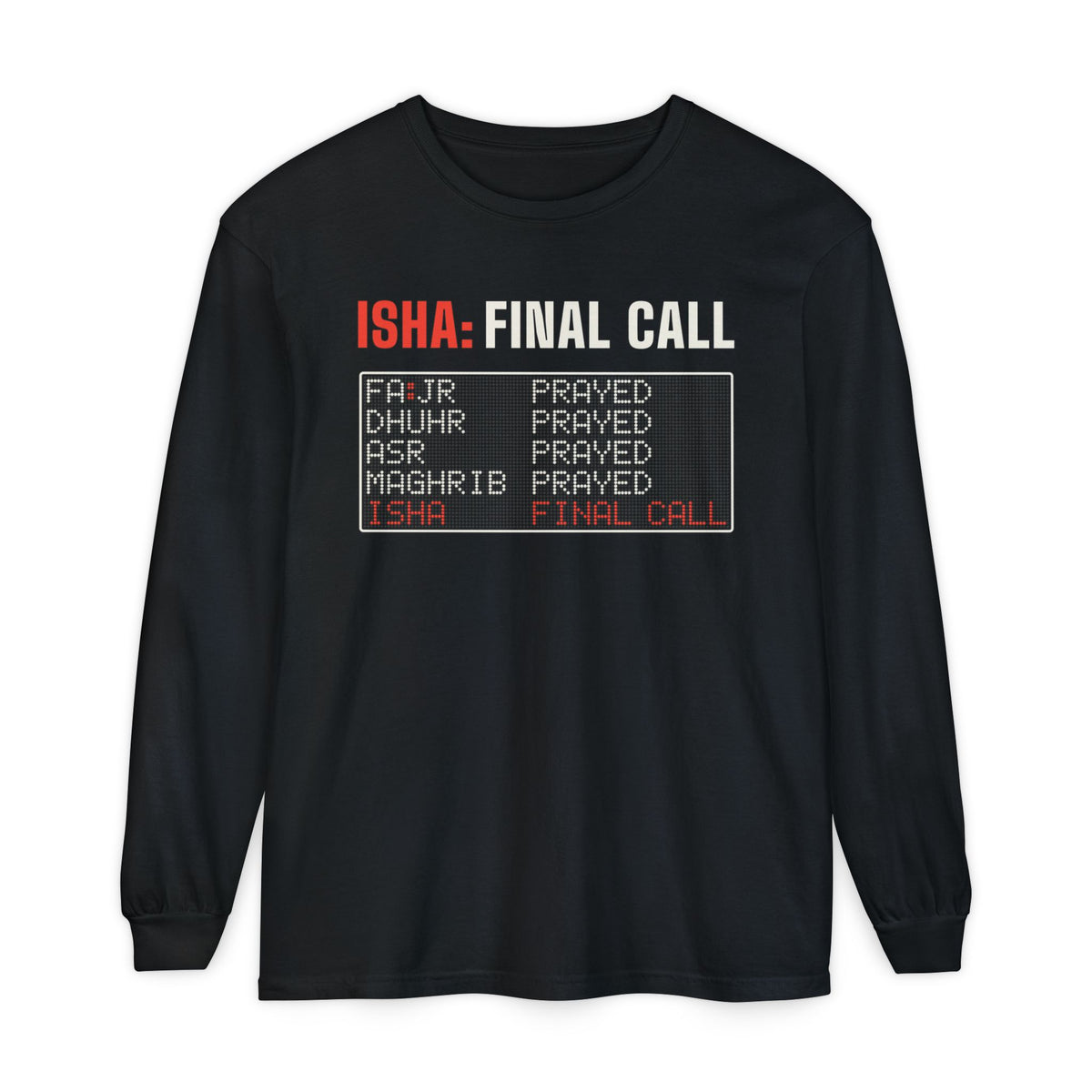 Isha: Final Call Islamic Heavyweight Long Sleeve Shirt in Black – AdabStars