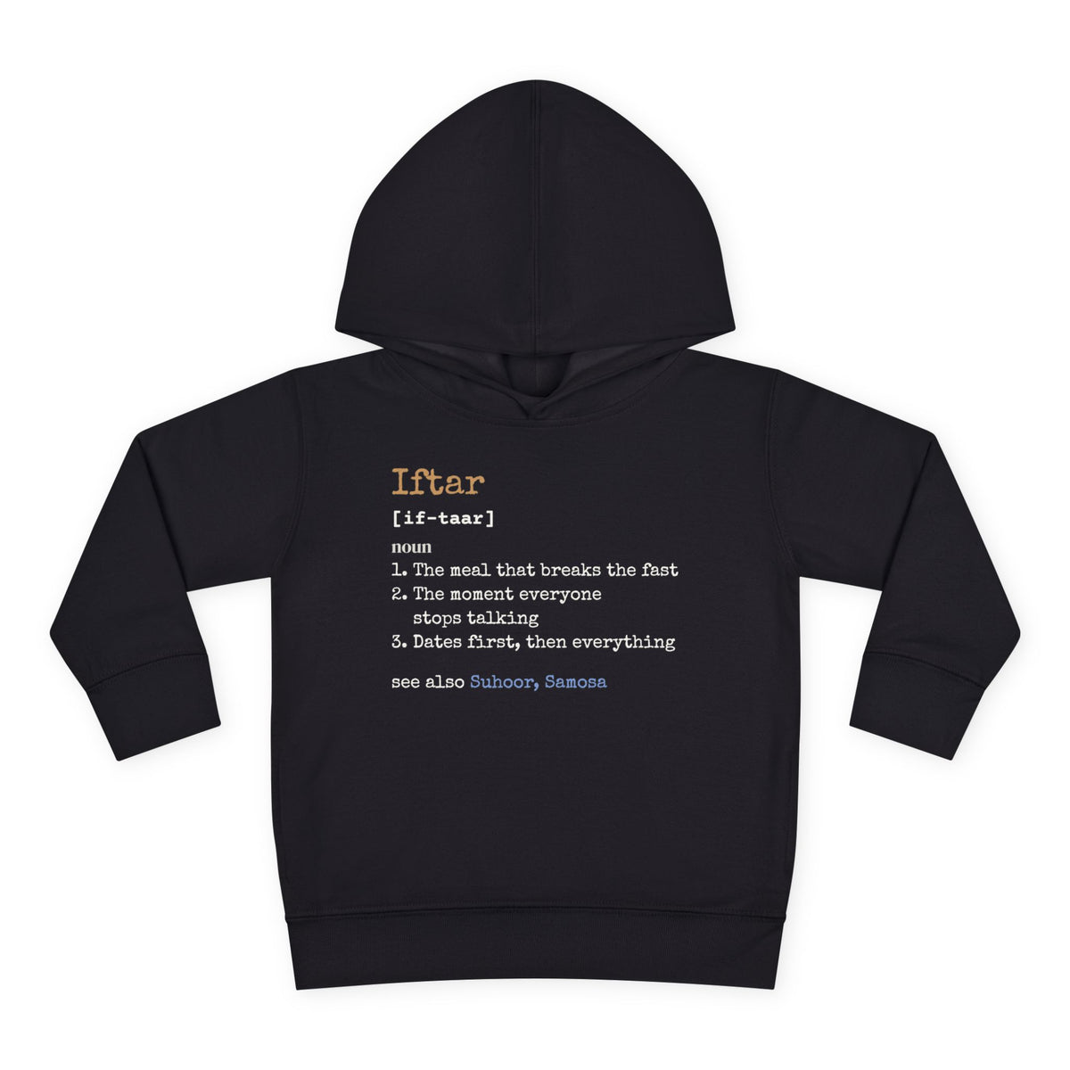 Iftar Definition Toddler Hoodie in Black – AdabStars