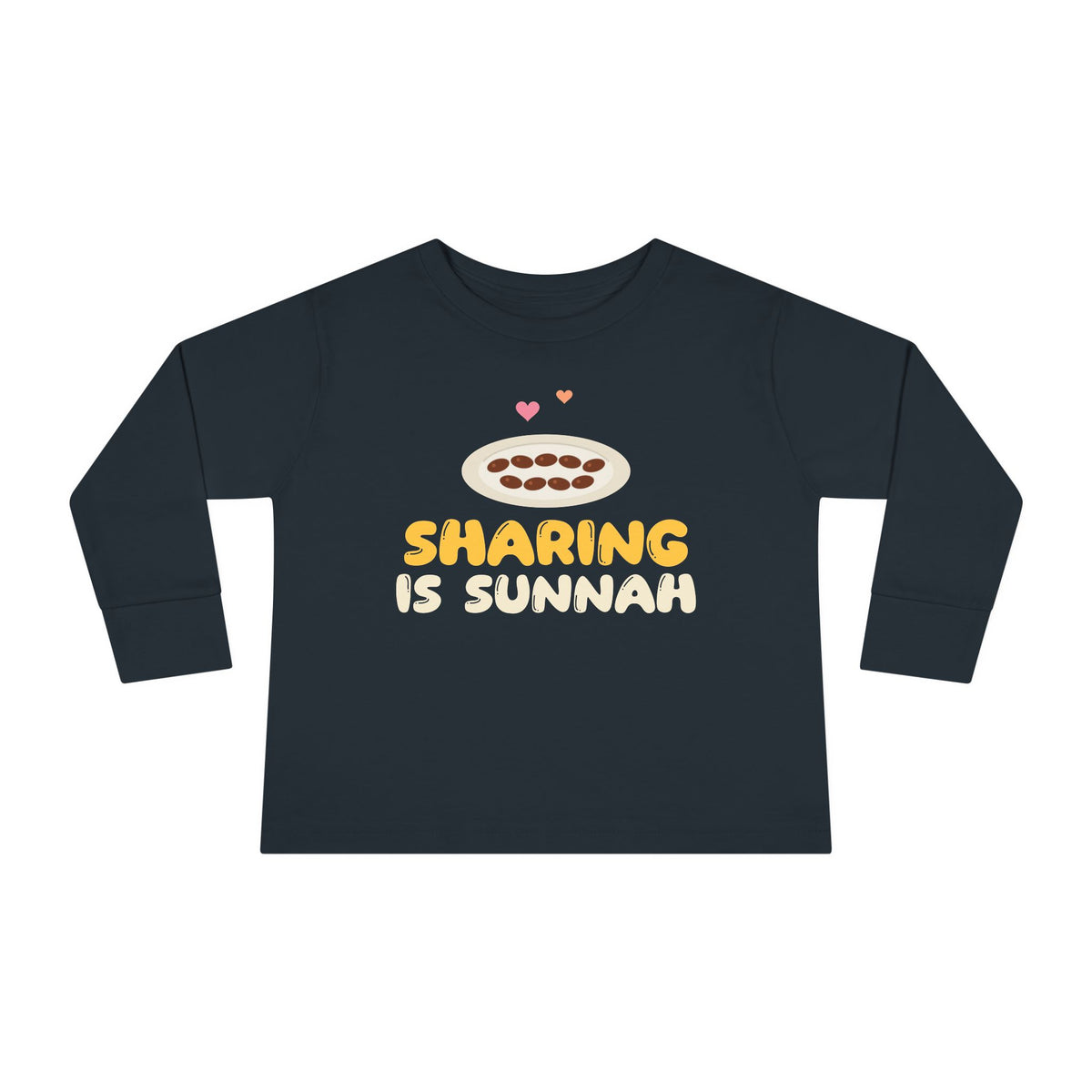 Sharing Is Sunnah Islamic Toddler Toddler Long Sleeve Shirt in Black – AdabStars