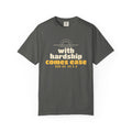 With Hardship Comes Ease Heavyweight Tee | Surah Ash-Sharh Qur'an 94:5-6 on the Back Islamic Reminder | AdabStars