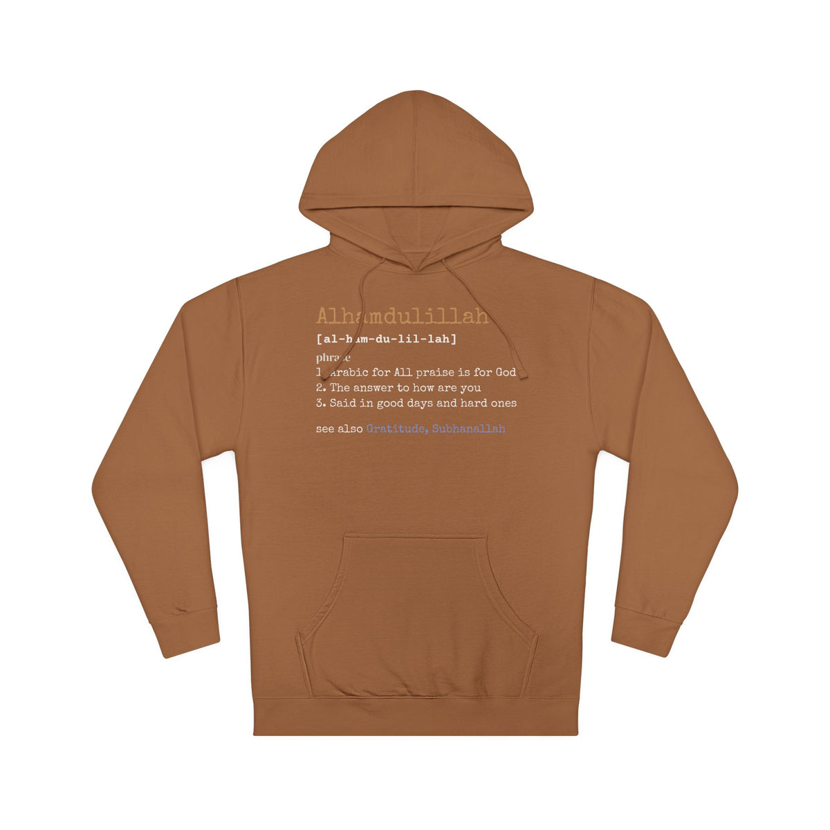 Alhamdulillah Definition Islamic Hoodie | Islamic Meaning Gratitude Muslim | AdabStars Islamic Apparel
