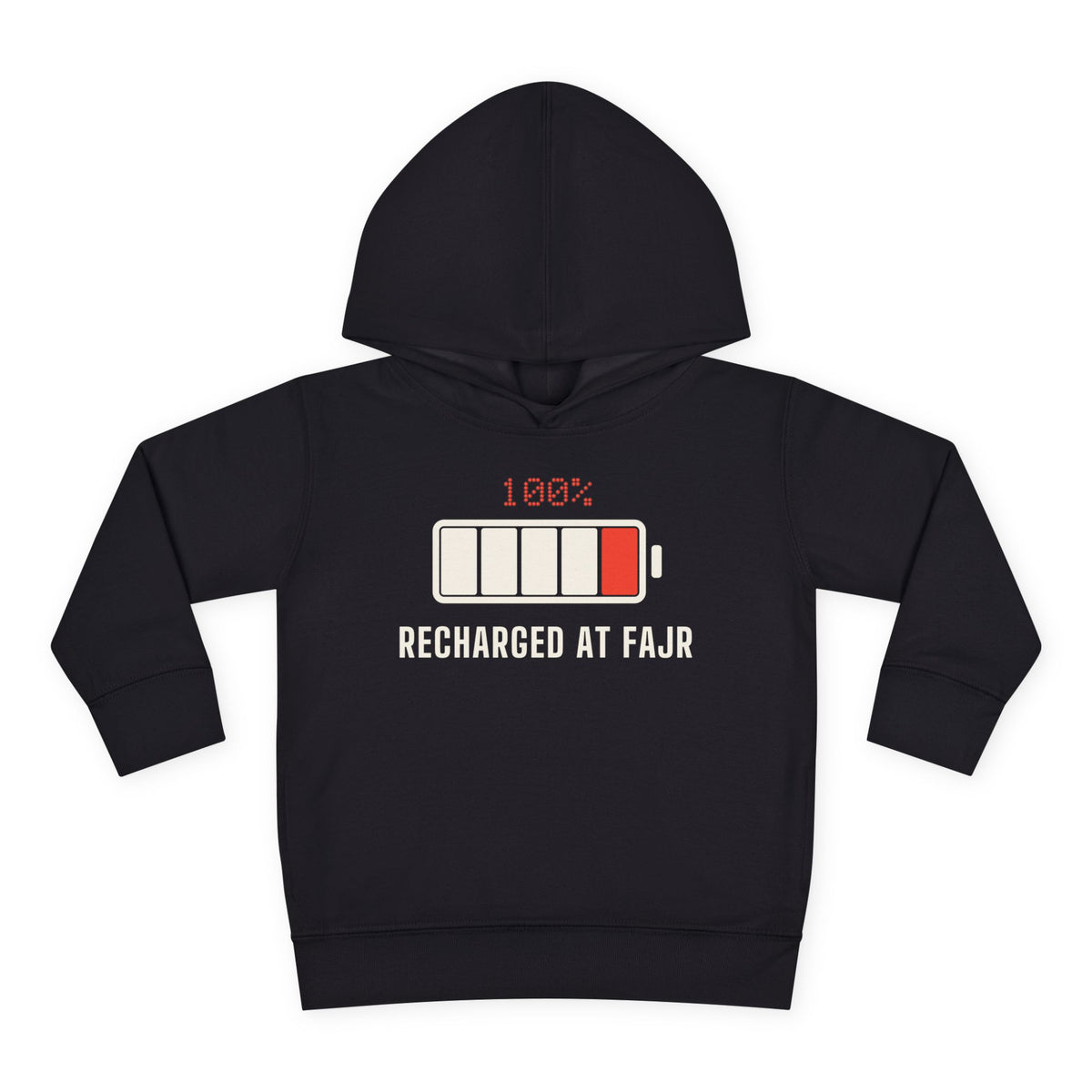 Recharged at Fajr Islamic Toddler Hoodie in Black – AdabStars