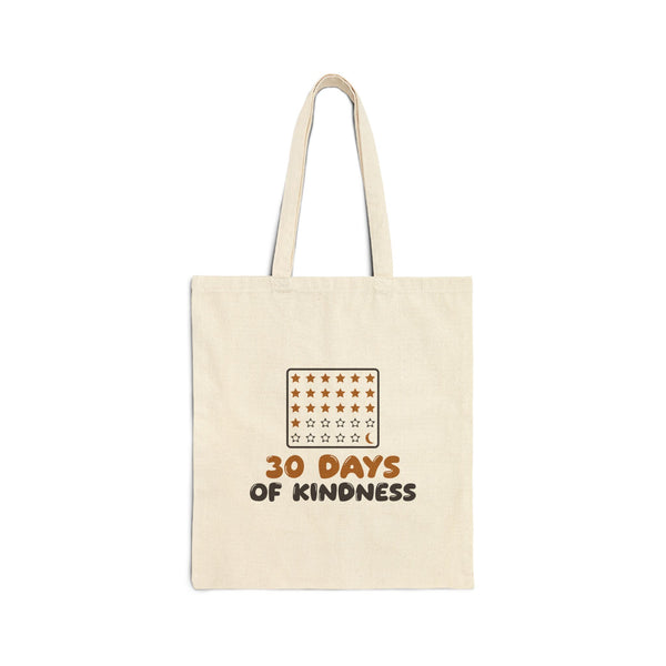 30 Days Of Kindness Canvas Tote Bag in Natural, double-sided print – AdabStars