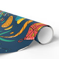 Colorful Islamic Gift Wrapping Paper – Festive Eid & Ramadan Doodle Design back view – Taqwa Arts