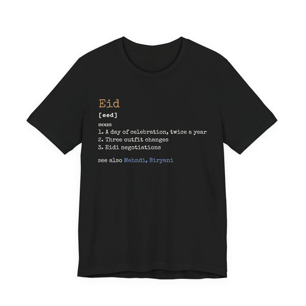 Eid Definition Unisex T-Shirt in Black – AdabStars