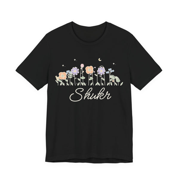Shukr Meadow Flowers Islamic Unisex T-Shirt in Black – AdabStars
