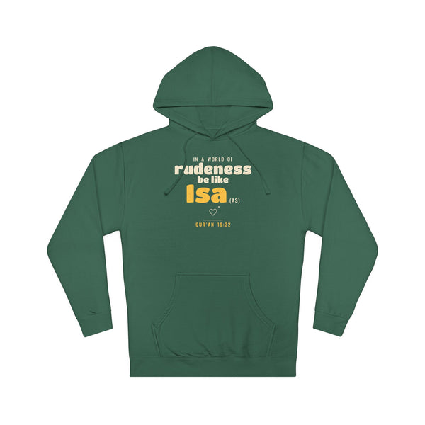 Be Like Isa (AS) Hoodie, Front Print | Prophet Isa (Jesus) Gentleness Story | AdabStars